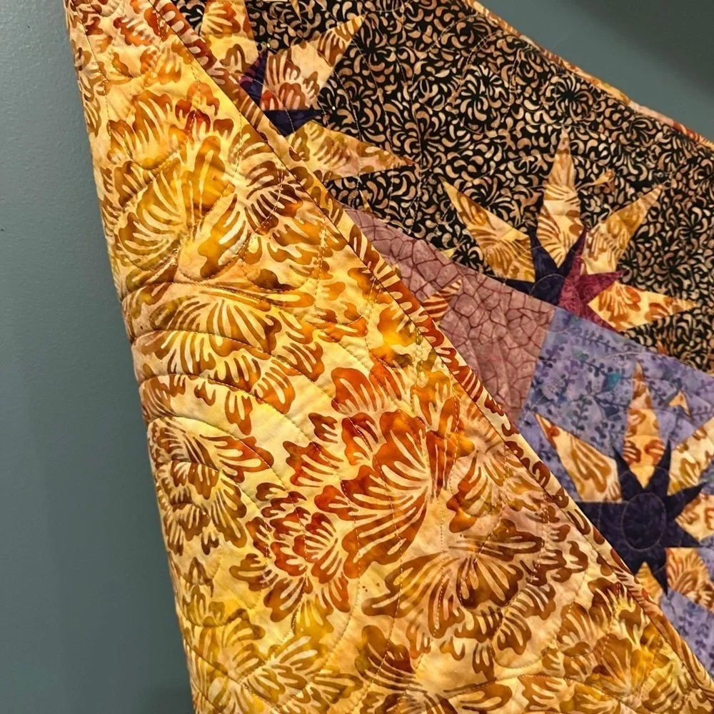 39x39” Multicolor Star Pattern Handcrafted Quilt wall hanging art
